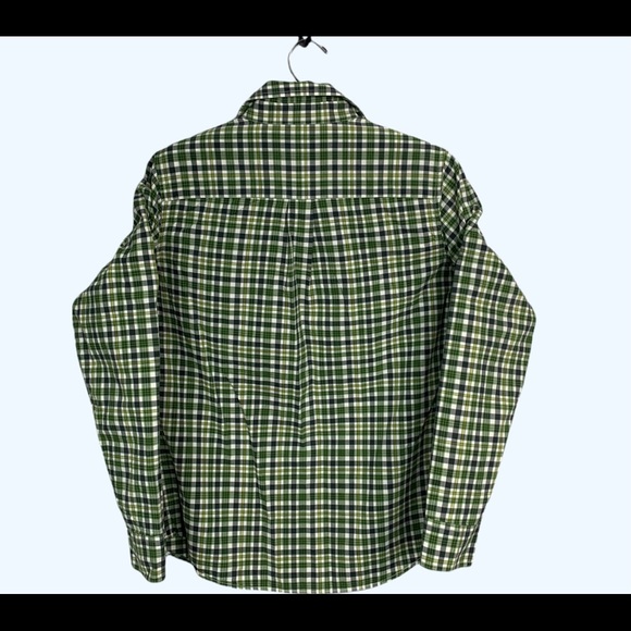 🌹3/25🌹Lands’Ed plaid green shirt size 14-16 - Picture 7 of 12